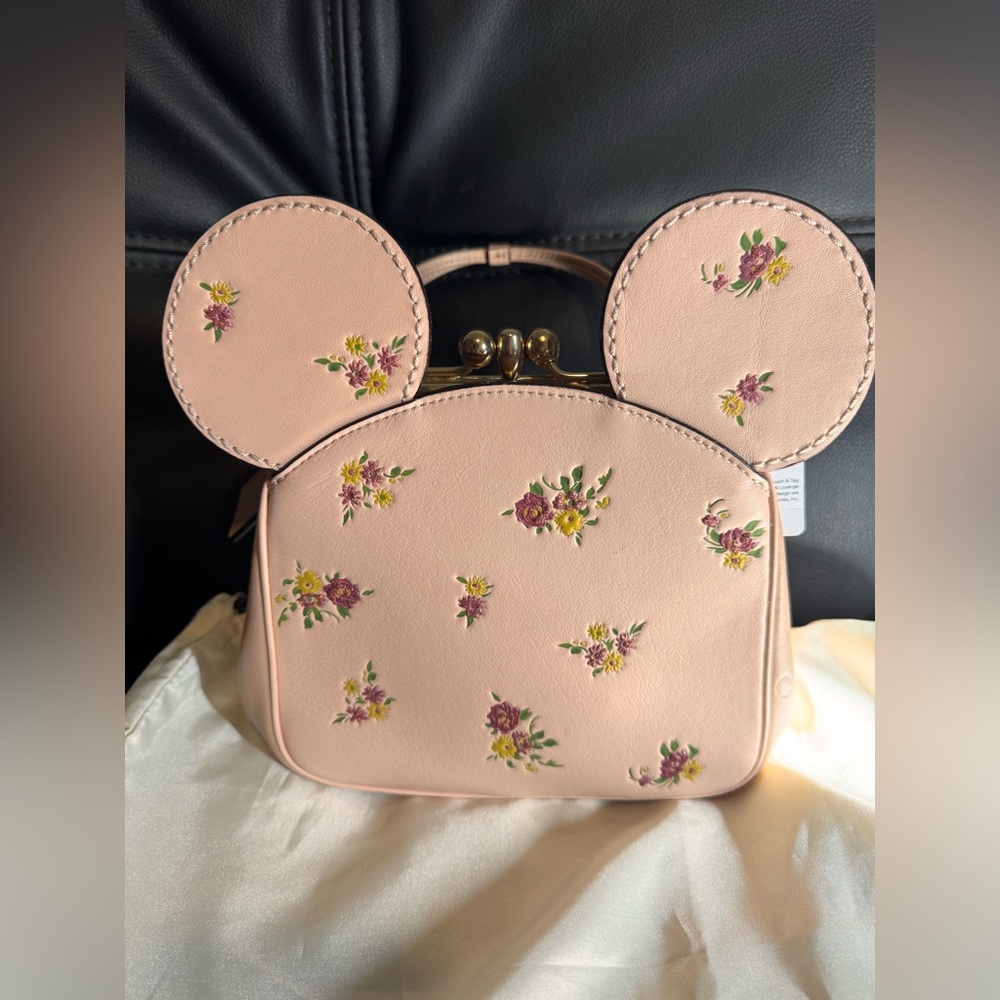 Coach Pink Floral Minnie Kisslock Bag - Picture 3 of 13